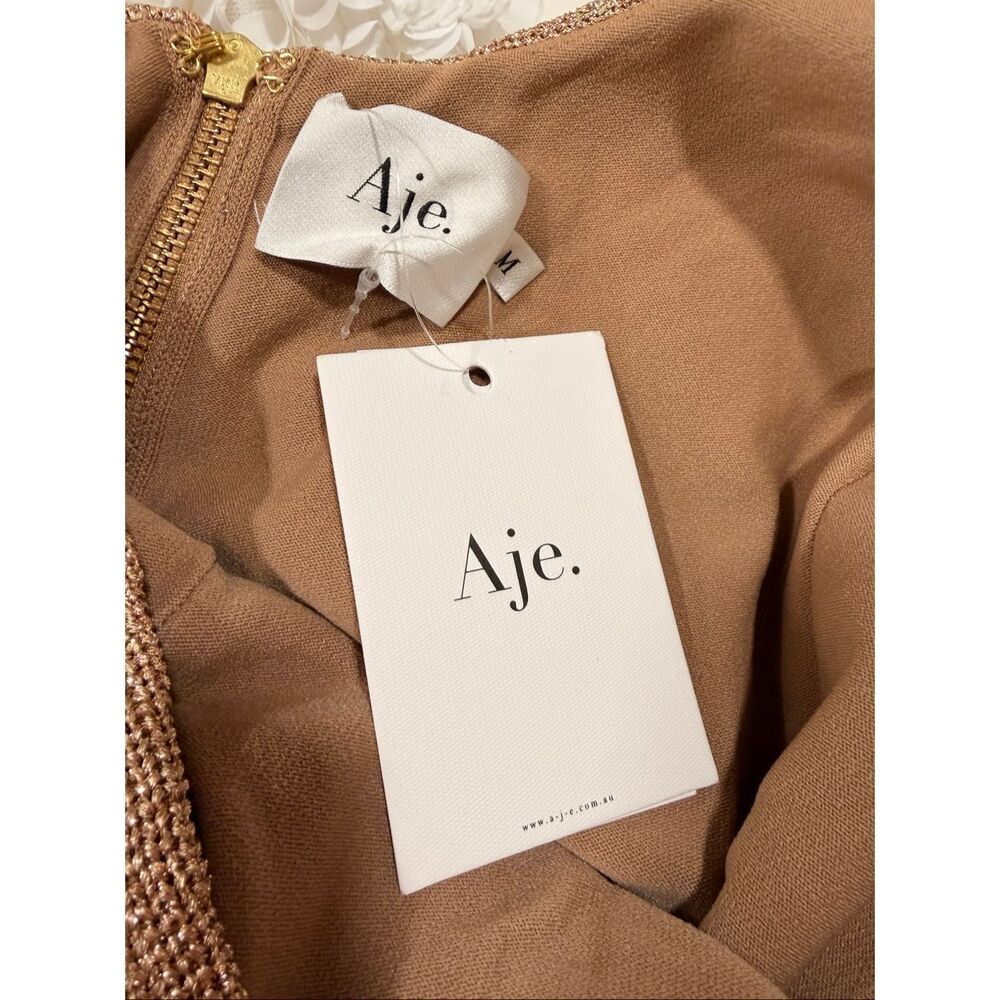 AJE BREEZE KNIT MIDI DRESS IN ROSE GOLD SIZE MEDIUM $639 - Picture 13 of 13